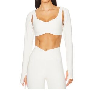 Year of Ours White Cutout Long Sleeve Top